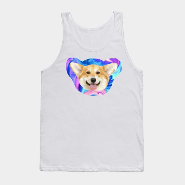 Galaxy Corgi Sticker Tank Top by Biscuit25